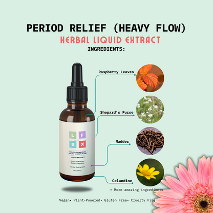 LFBX Heavy Period Relief Support: Herbal Liquid Extract for Menstrual Flow Control