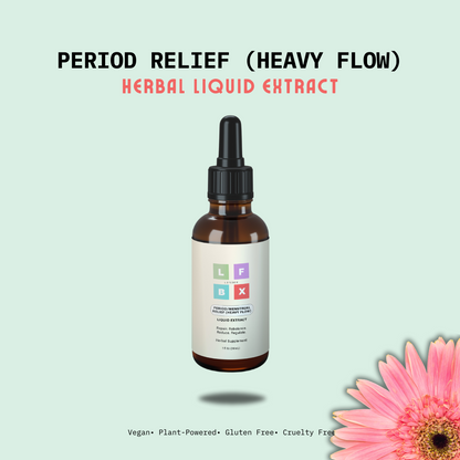 LFBX Heavy Period Relief Support: Herbal Liquid Extract for Menstrual Flow Control